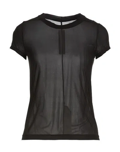RICK OWENS RICK OWENS WOMAN T-SHIRT BLACK SIZE 6 CUPRO, ELASTANE