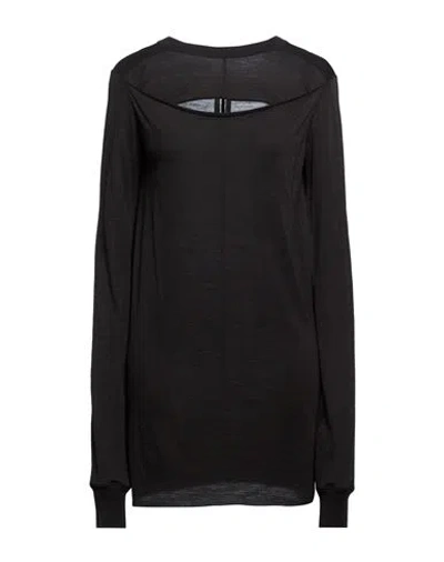 Rick Owens Woman T-shirt Black Size Onesize Virgin Wool, Silk