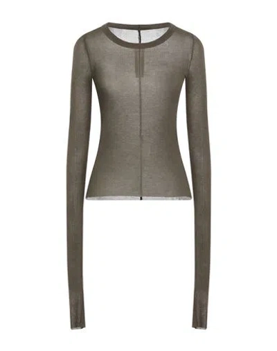 Rick Owens Woman T-shirt Dark Green Size 4 Cotton