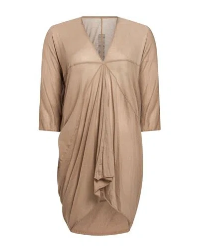 Rick Owens Woman T-shirt Light Brown Size 6 Cotton In Neutral