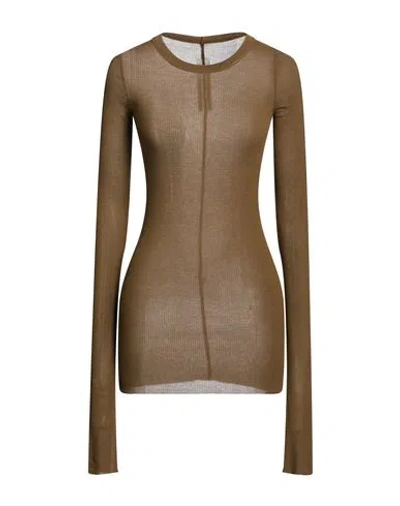 Rick Owens Woman T-shirt Military Green Size 10 Viscose, Silk