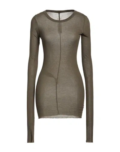 Rick Owens Woman T-shirt Military Green Size 8 Viscose, Silk