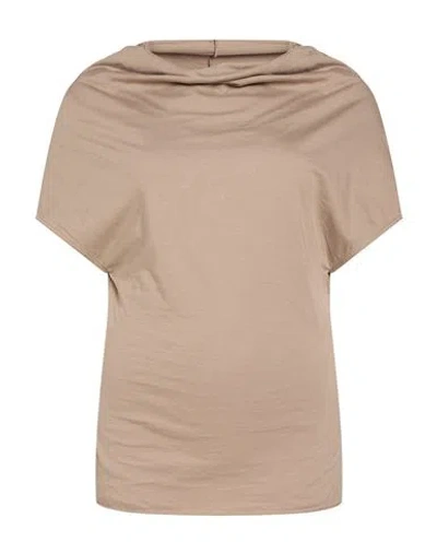 Rick Owens Woman T-shirt Taupe Size 10 Cotton In Brown