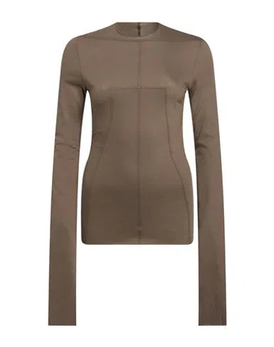 Rick Owens Woman T-shirt Taupe Size 2 Cotton In Gray