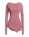 Rick Owens Woman Turtleneck Antique Rose Size S Viscose, Polyester In Pink