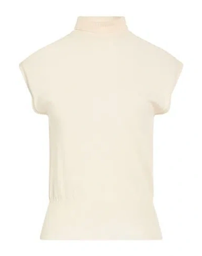 Rick Owens Woman Turtleneck Beige Size M Virgin Wool In Multi