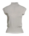 Rick Owens Woman Turtleneck Beige Size S Virgin Wool In Gray