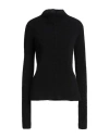 Rick Owens Woman Turtleneck Black Size L Alpaca Wool, Polyamide, Wool, Elastane