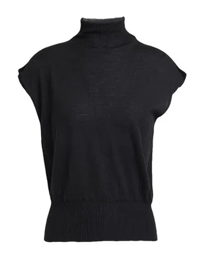 Rick Owens Woman Turtleneck Black Size L Cashmere In Blue