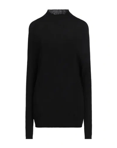 Rick Owens Woman Turtleneck Black Size L Virgin Wool