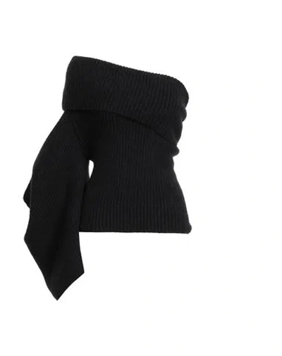 Rick Owens Woman Turtleneck Black Size M Alpaca Wool, Polyamide, Wool, Elastane