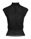 Rick Owens Short Sleeves Turtle Neck Top In Black