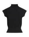 Rick Owens Short Sleeves Turtle Neck Top In Black