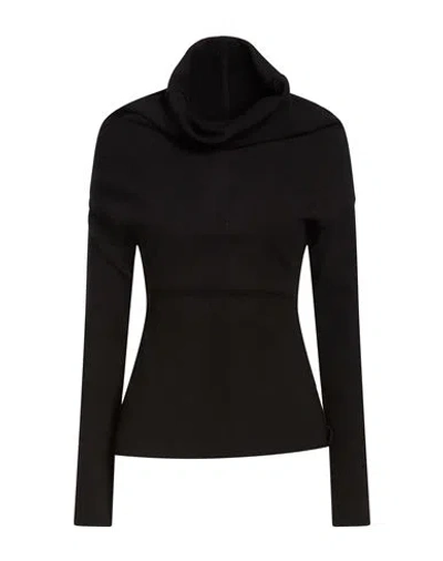 Rick Owens Woman Turtleneck Black Size Xs Viscose, Polyester, Polyamide, Elastane