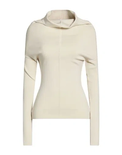 Rick Owens Woman Turtleneck Ivory Size M Viscose, Polyester, Polyamide, Elastane In Neutral