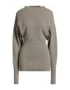Rick Owens Woman Turtleneck Khaki Size L Virgin Wool In Gray