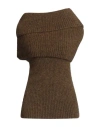 Rick Owens Woman Turtleneck Khaki Size S Alpaca Wool, Polyamide, Wool, Elastane In Green
