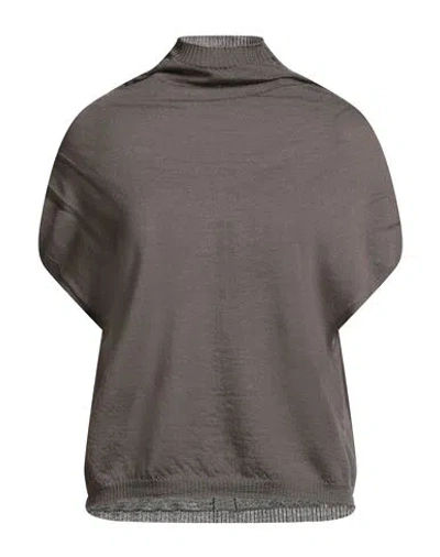Rick Owens Woman Turtleneck Khaki Size S Virgin Wool In Gray