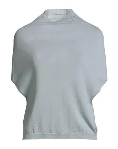 Rick Owens Woman Turtleneck Light Blue Size S Virgin Wool In Gray