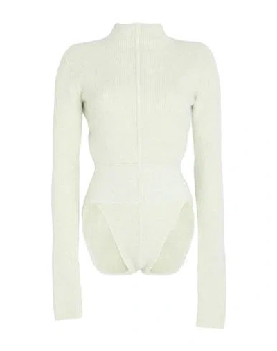 Rick Owens Woman Turtleneck Light Green Size M Alpaca Wool, Polyamide, Wool, Elastane