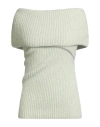 Rick Owens Woman Turtleneck Light Green Size S Alpaca Wool, Polyamide, Wool, Elastane In Gray