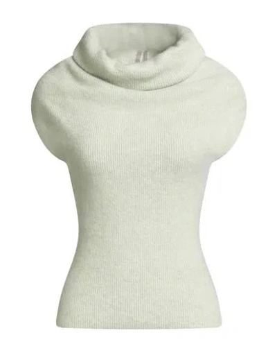 Rick Owens Woman Turtleneck Light Green Size S Alpaca Wool, Polyamide, Wool, Elastane In Gray