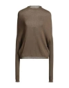 Rick Owens Woman Turtleneck Military Green Size L Virgin Wool In Brown
