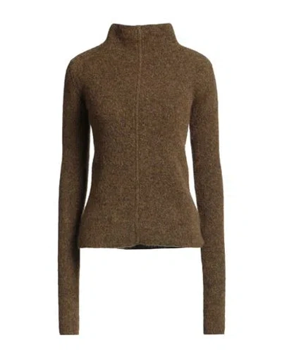 Rick Owens Woman Turtleneck Mustard Size S Alpaca Wool, Polyamide, Wool, Elastane In Brown