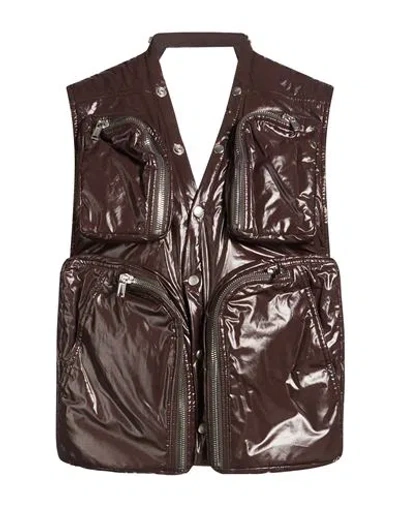 Rick Owens Woman Vest Burgundy Size 16 Cotton, Elastane