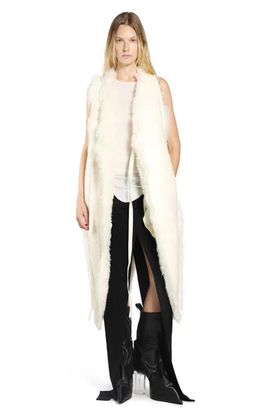 Rick Owens Woman White Coats In Neutral