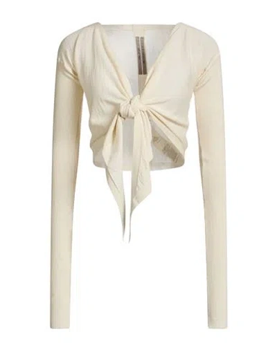 Rick Owens Woman Wrap Cardigans Cream Size M Virgin Wool In White