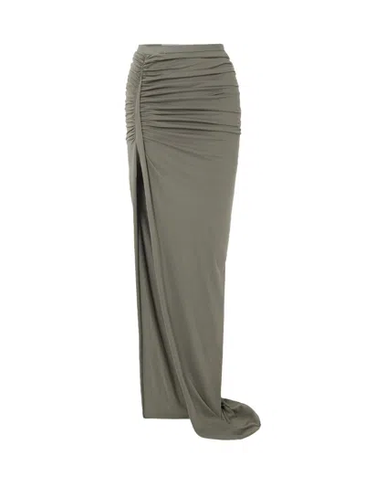 Rick Owens Women's 100% Cotton Skirt In Gray