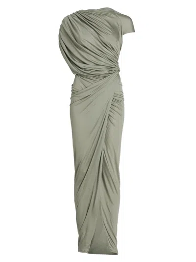 Rick Owens Women's Ares Draped Gown In Green