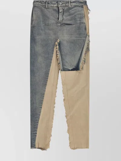 RICK OWENS WOMEN'S ASYMMETRIC DENIM SKIRT SLITS