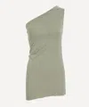 Rick Owens One-shoulder Draped Athena Top With Textured Back