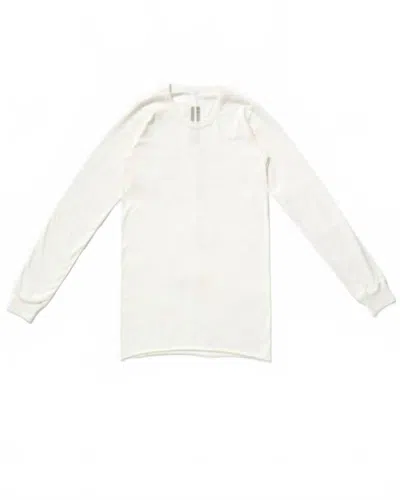 Rick Owens Women's Basic Long Sleeve Tee Shirt In Milk In White