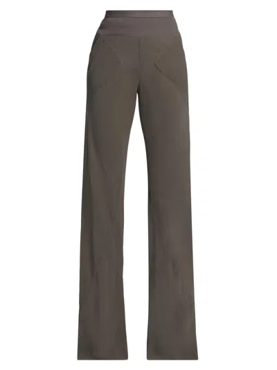 Rick Owens Women's Bias-cut Silk Mid-rise Pants In Brown