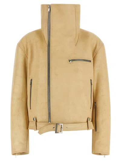 Rick Owens Women's Biker Jumbo Stooges Jacket In Beige