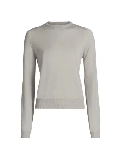 Rick Owens Women's Biker Wool Crewneck Sweater In Gray