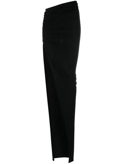 Rick Owens Organic Cotton Bodycon High Waist Skirt In Almond Beige In Black