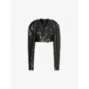 RICK OWENS RICK OWENS WOMEN'S BLACK BIKER NOTCHED-LAPEL REGULAR-FIT LEATHER JACKET