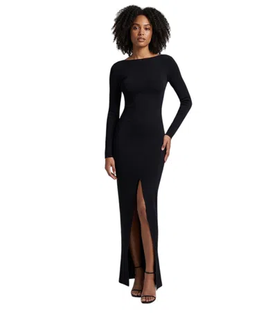Rick Owens Women Black Boat Neck Maxi Dress