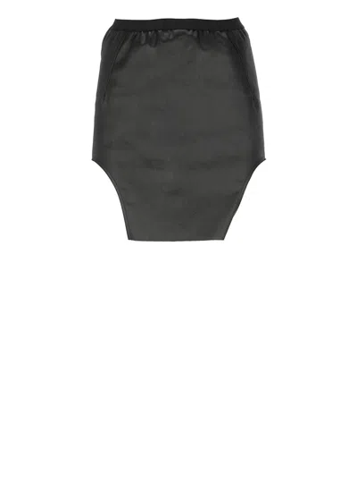 Rick Owens Women's Black Denim Mini Skirt For Ss24