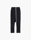 Rick Owens Pressed-crease Drawstring Cropped Trousers In Black