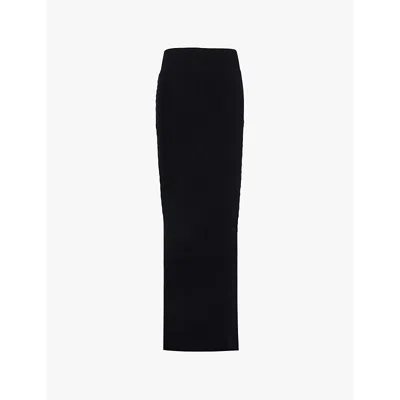 Rick Owens Silk Maxi Skirt In Black