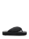 Rick Owens Women Black Padded Sandals With Platform In Leather Woman