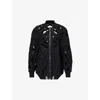 RICK OWENS RICK OWENS WOMEN'S BLACK PANELLED RELAXED-FIT WOVEN JACKET