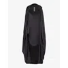 RICK OWENS RICK OWENS WOMEN'S BLACK RELAXED-FIT HOODED SILK COAT