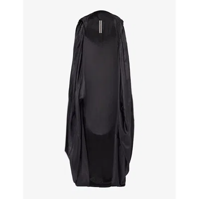 RICK OWENS RICK OWENS WOMEN'S BLACK RELAXED-FIT HOODED SILK COAT