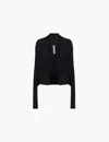 Rick Owens Womens Black Wrap-front Relaxed-fit Wool Cardigan